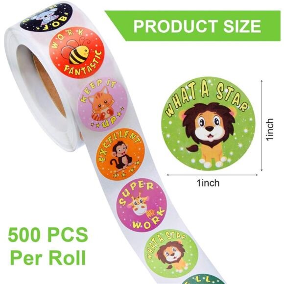 Kids 3 Rolls Motivational Stickers Assorted 1500 Pieces Teacher Reward‎ Stickers - Picture 2 of 6